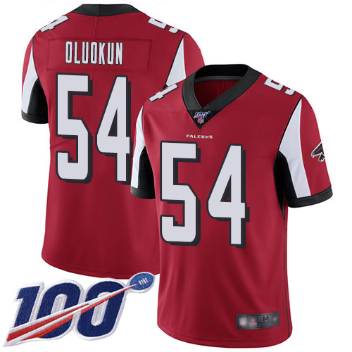 Atlanta Falcons Limited Red Men Foye Oluokun Home Jersey NFL Football #54 100th Season Vapor Untouchable